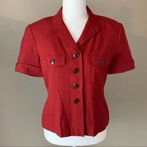 Kasper Women's Red Short Sleeve Jacket, Size 8P